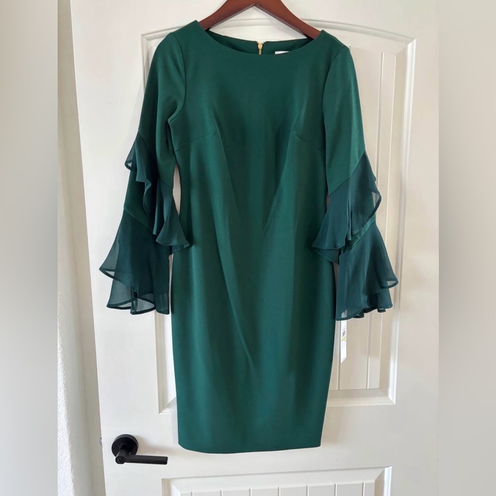 Calvin Klein Teal Long Sleeve Dress